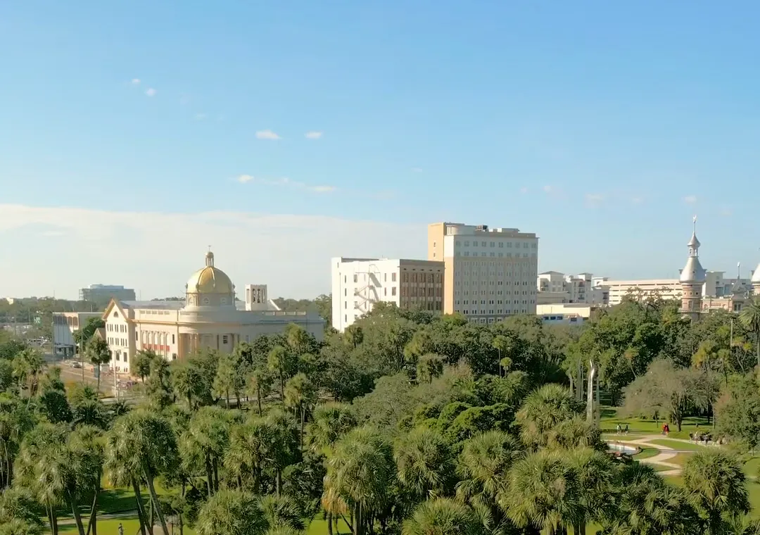 Downtown West Palm Beach seen across the waterfront park